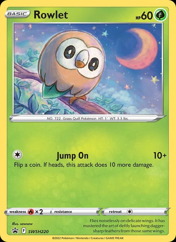 Rowlet card in English
