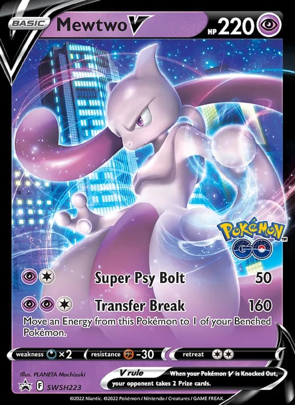 Mewtwo V card in English