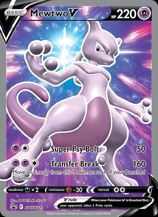 Mewtwo V card in English