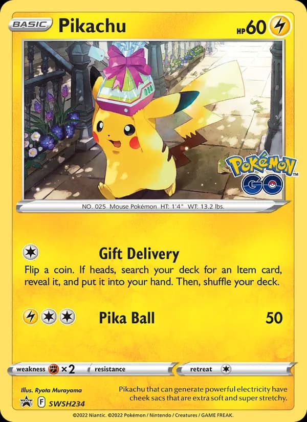 Pikachu card in English