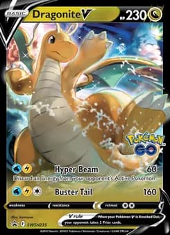 Dragonite V card in English