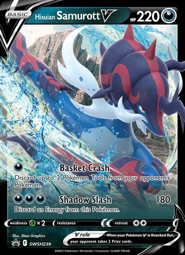 Hisuian Samurott V card in English
