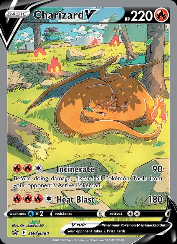 Charizard V card in English