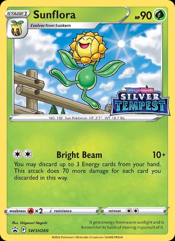 Sunflora card in English