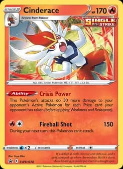 Cinderace card in English