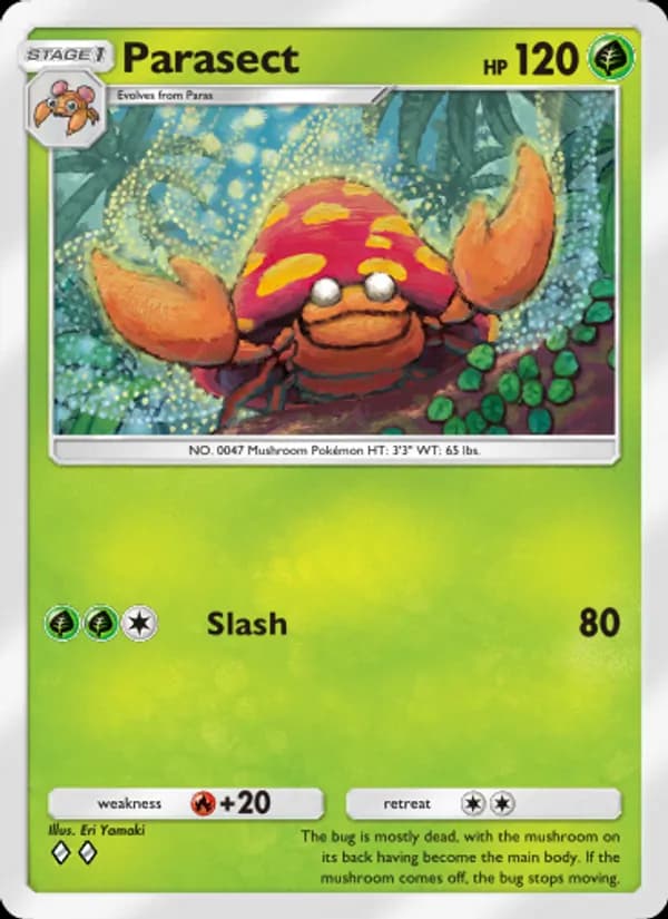 Parasect card in English