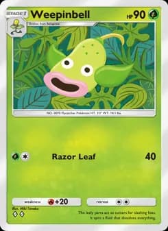 Weepinbell card in English