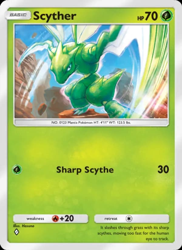 Scyther card in English
