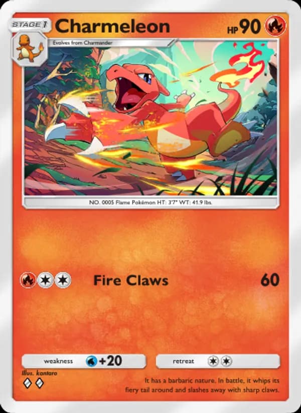 Charmeleon card in English