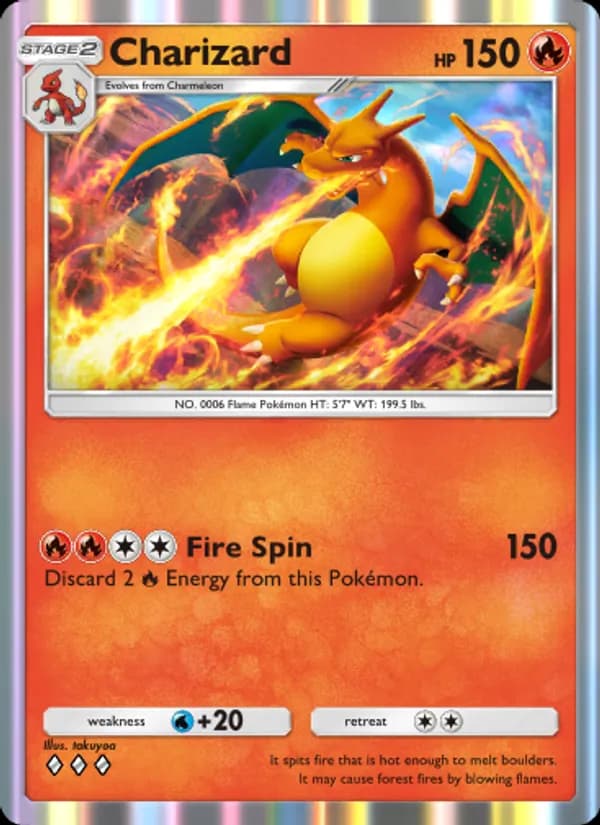 Charizard card in English