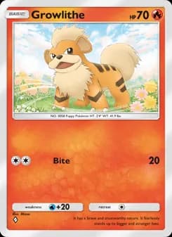 Growlithe card in English