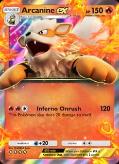 Arcanine ex card in English