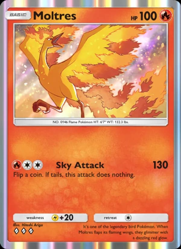 Moltres card in English