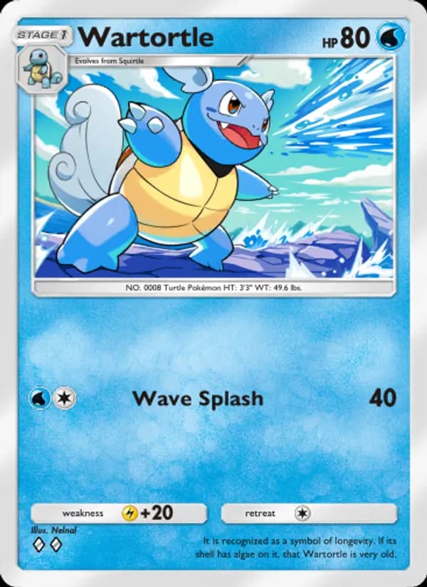 Wartortle card in English