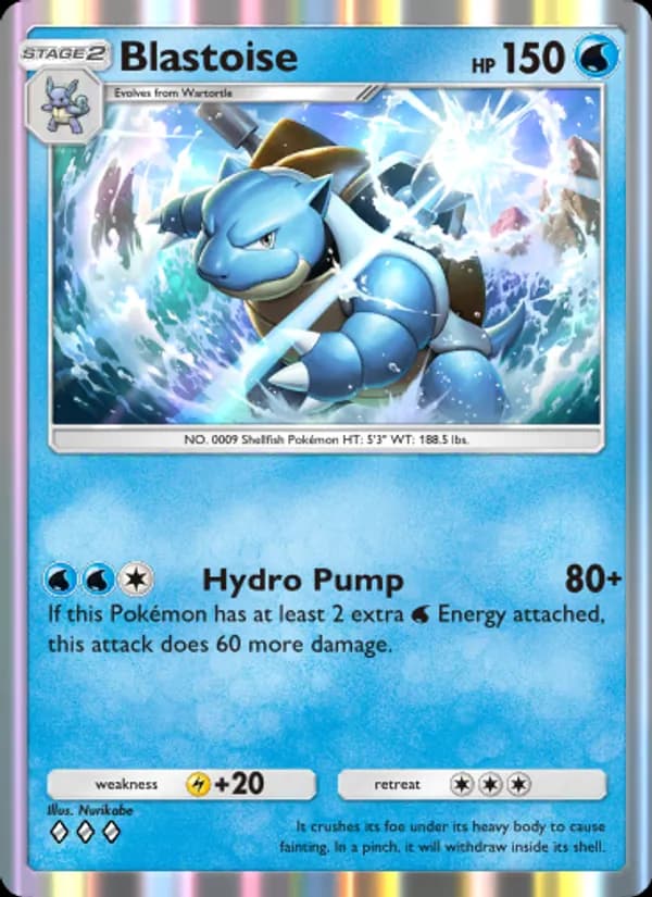 Blastoise card in English