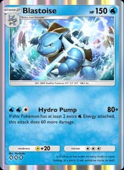 Blastoise card in English