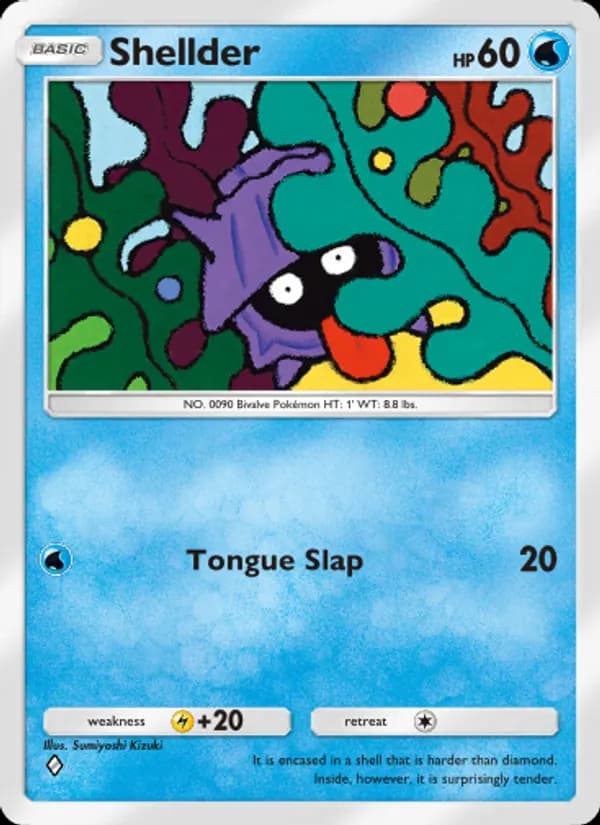 Shellder card in English