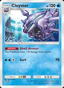 Cloyster card in English