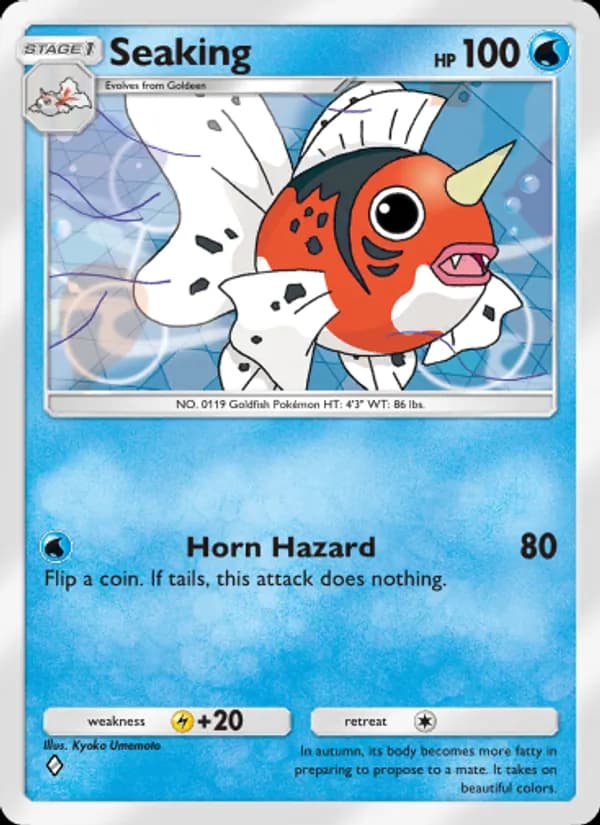 Seaking card in English