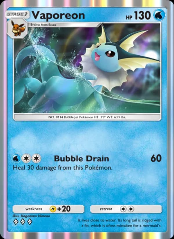 Vaporeon card in English