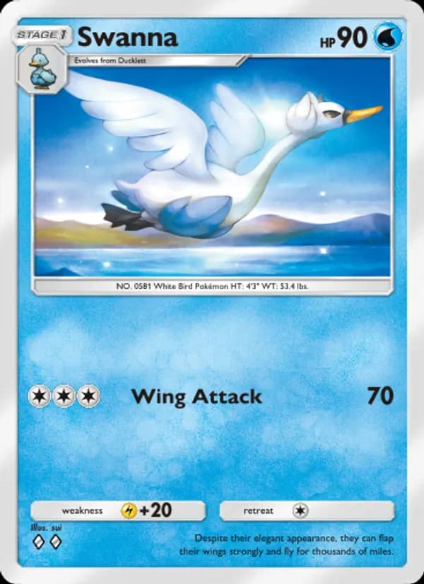 Swanna card in English