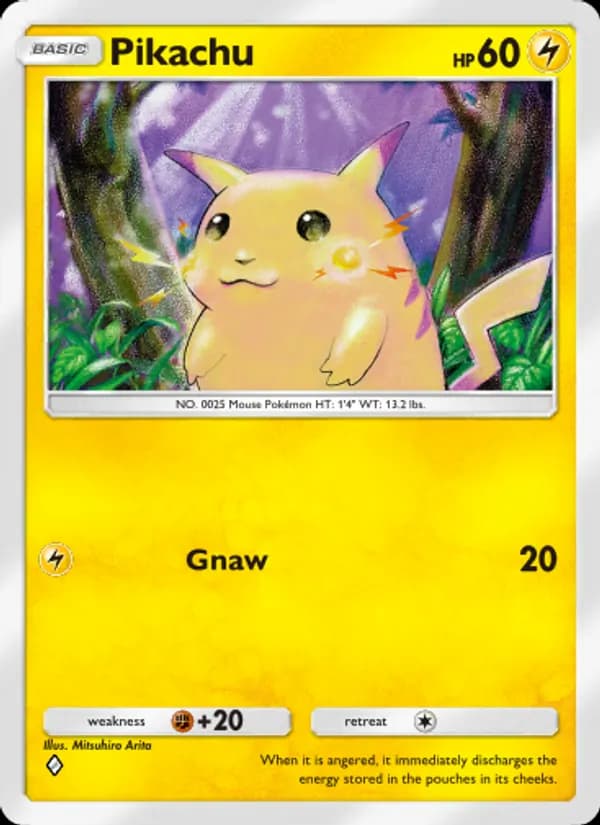 Pikachu card in English