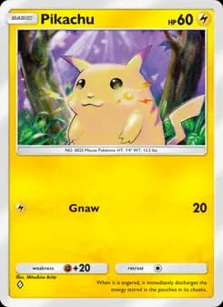 Pikachu card in English