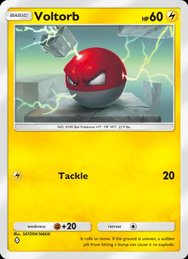 Voltorb card in English