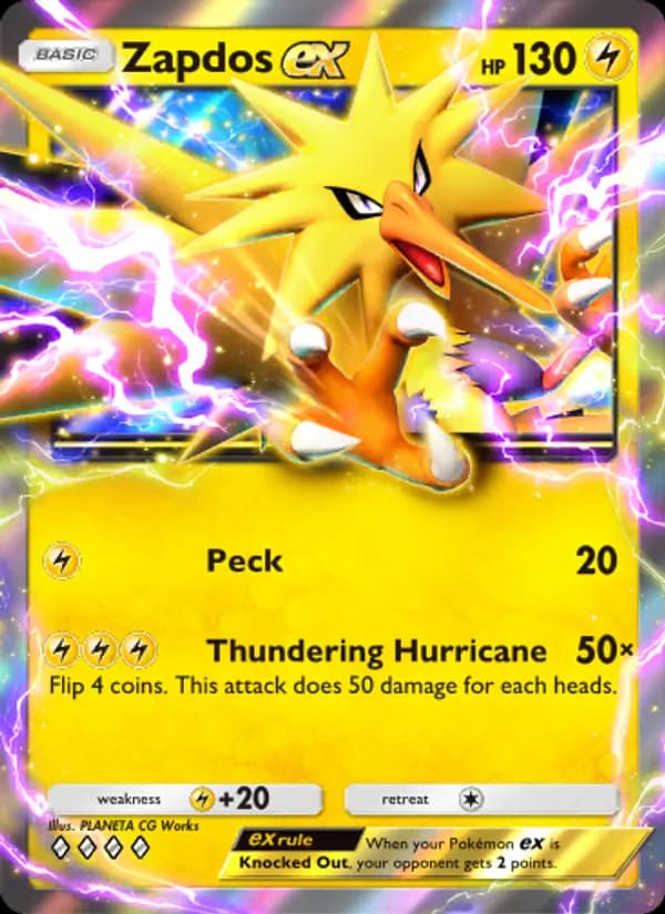 Zapdos ex card in English