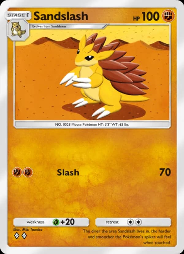 Sandslash card in English
