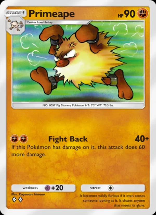 Primeape card in English