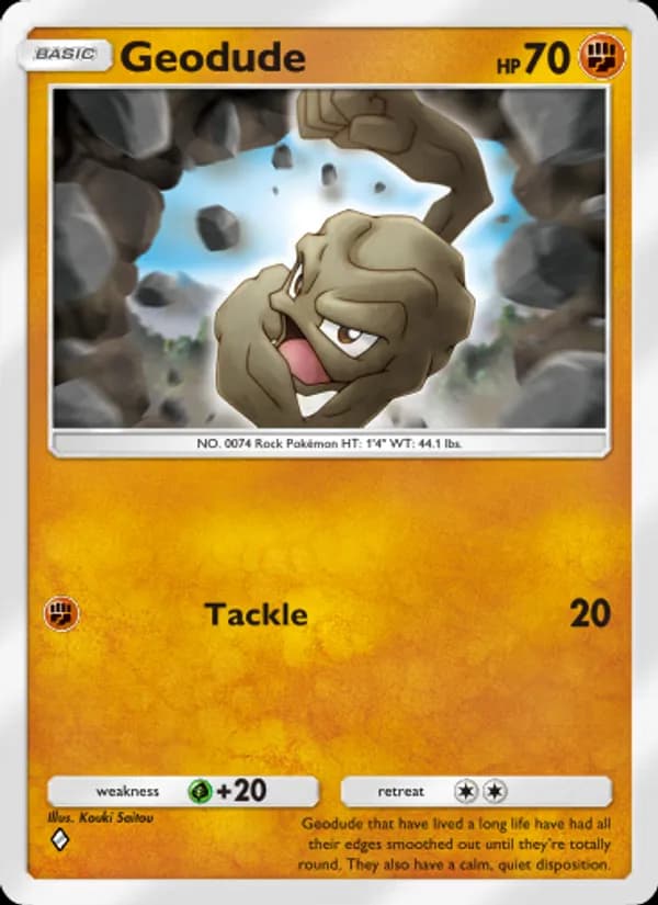 Geodude card in English