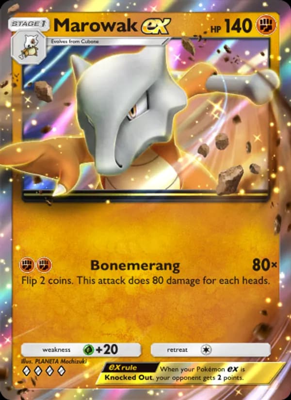 Marowak ex card in English