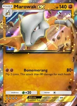 Marowak ex card in English