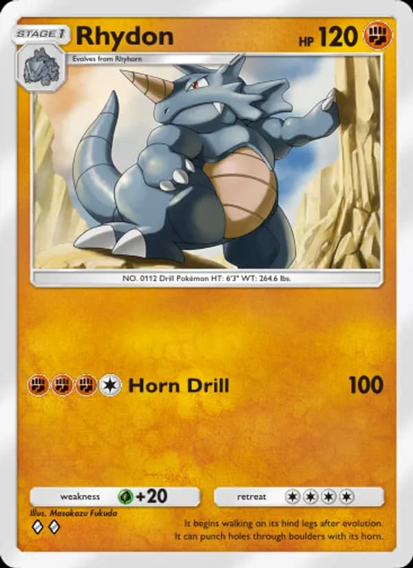 Rhydon card in English