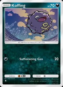 Koffing card in English