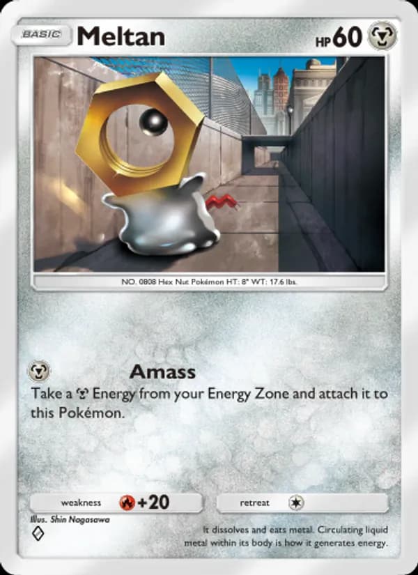 Meltan card in English
