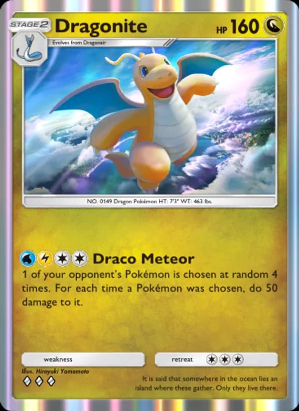 Dragonite card in English
