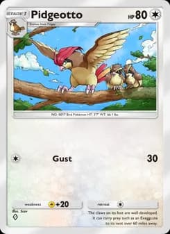 Pidgeotto card in English