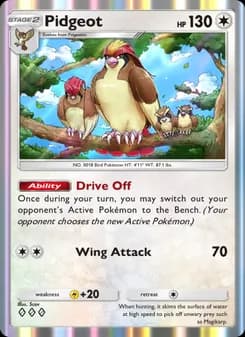 Pidgeot card in English