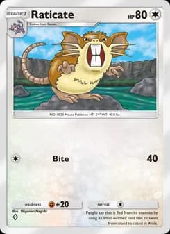 Raticate card in English