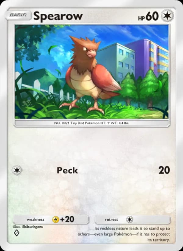 Spearow card in English