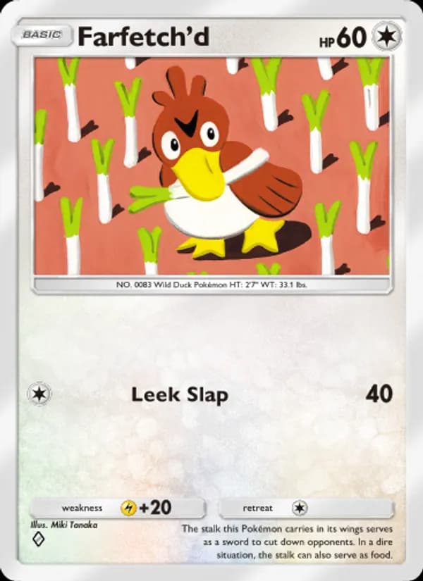 Farfetch'd card in English