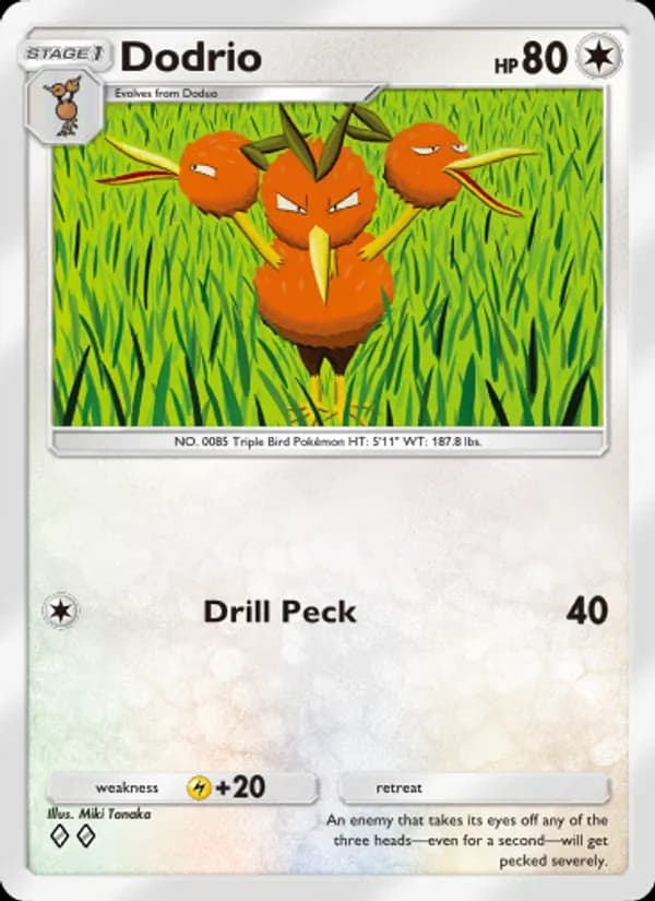 Dodrio card in English