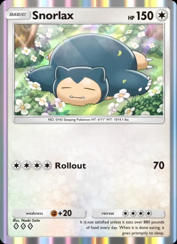 Snorlax card in English