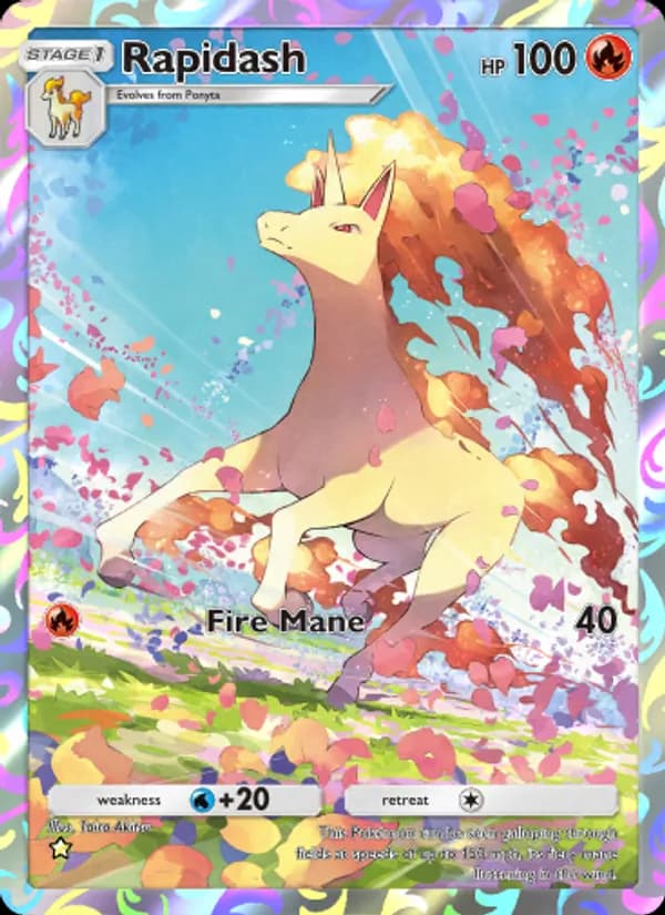 Rapidash card in English