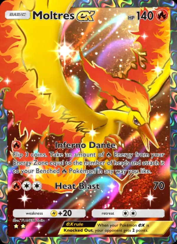 Moltres ex card in English