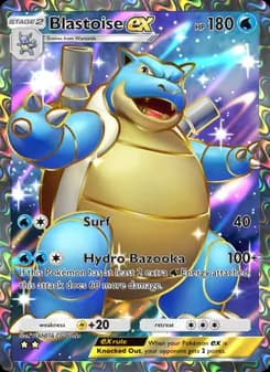 Blastoise ex card in English