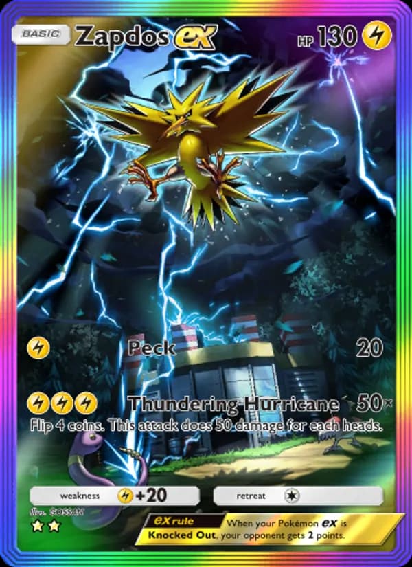 Zapdos ex card in English