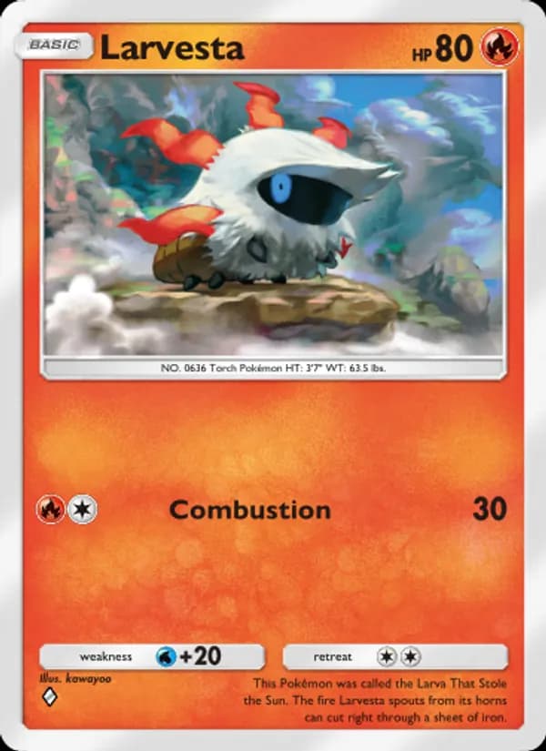 Larvesta card in English